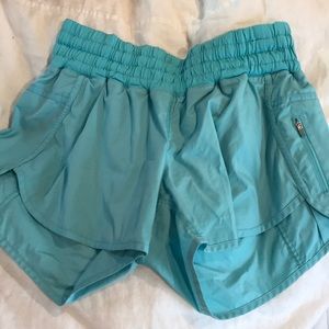 LIGHT BLUE LULULEMON RUNNING SHORTS